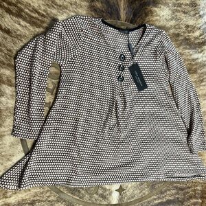 Luca Vanucci Light Pink and White Buttoned Top- NWT